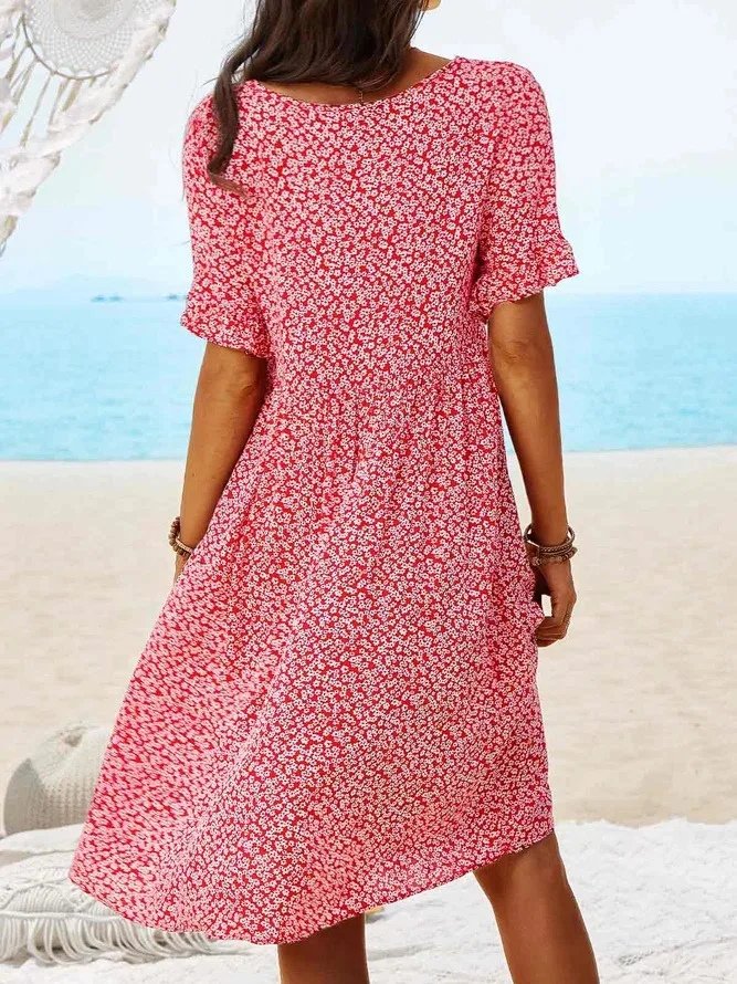 Willow | Mini Dress Cotton Flutter Sleeves V-Neck A-Line Summer