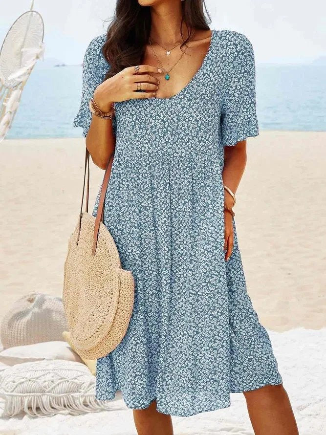 Willow | Mini Dress Cotton Flutter Sleeves V-Neck A-Line Summer