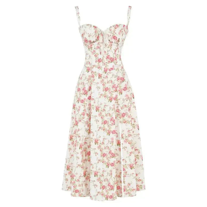 Eloise | Floral Chic Corset Midi Dress