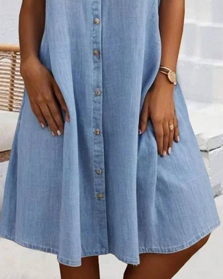 Sophie | Plus Size Denim Shirt Dress Button-Down Lightweight Casual