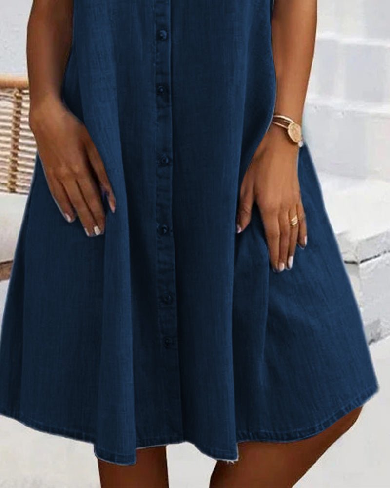 Sophie | Plus Size Denim Shirt Dress Button-Down Lightweight Casual