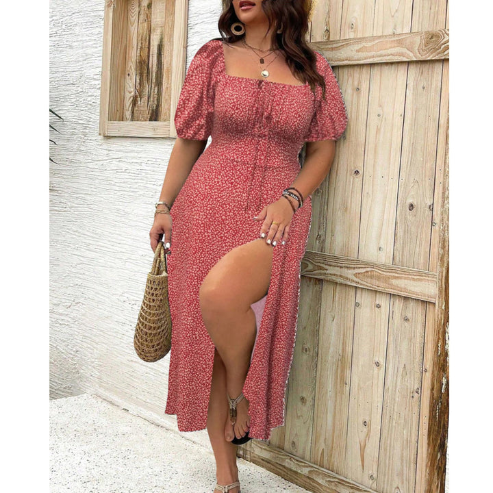 Isla | Plus Size Puff Sleeve Maxi Dress Elegant Flowing Formal