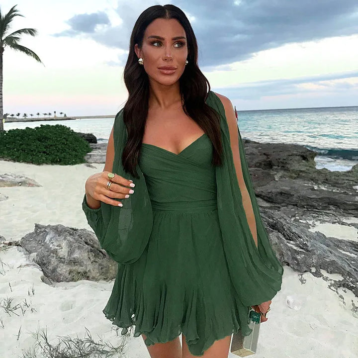 Rachel | Summer Women Long Sleeve Mini Dress