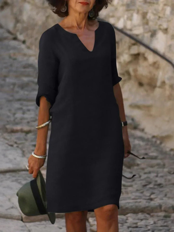 Amelia | Women’s Elegant Notch Neck Midi Dress