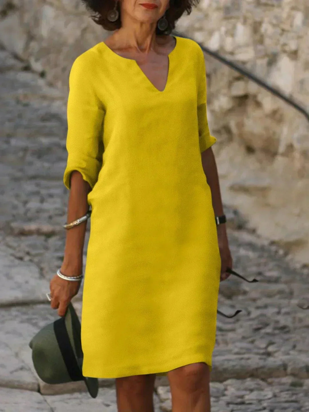 Amelia | Women’s Elegant Notch Neck Midi Dress