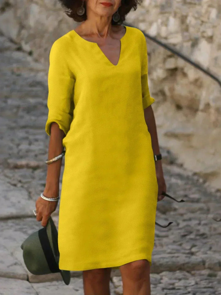 Amelia | Women’s Elegant Notch Neck Midi Dress