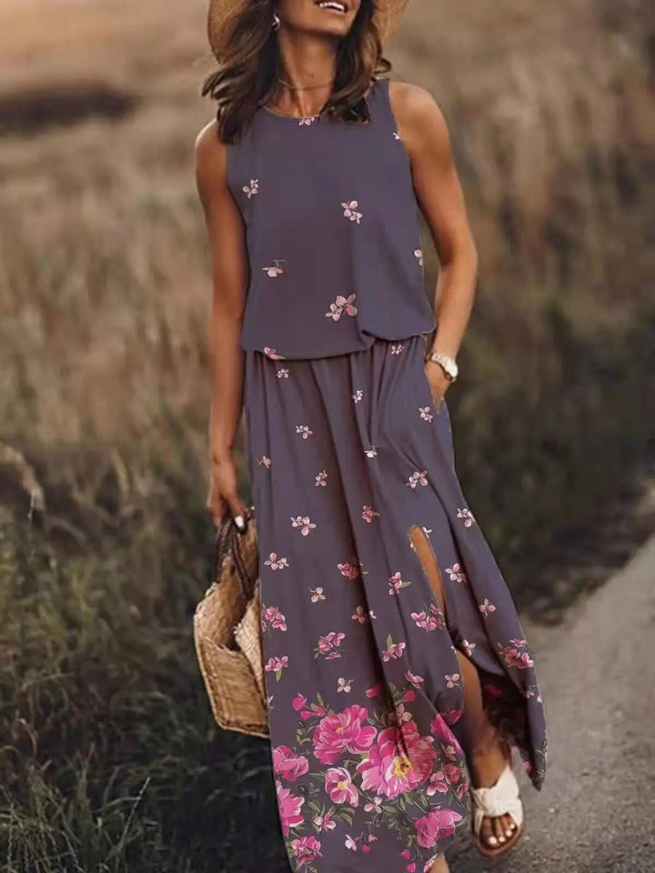Ava | Sleeveless Maxi Dress Elastic Waist Boho Summer Flowing