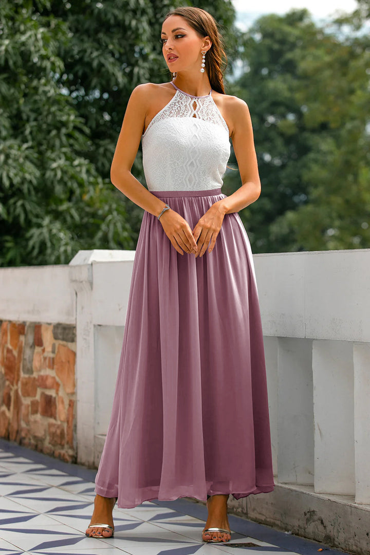 Lauren | Women Wedding Guest Halter Maxi Dress
