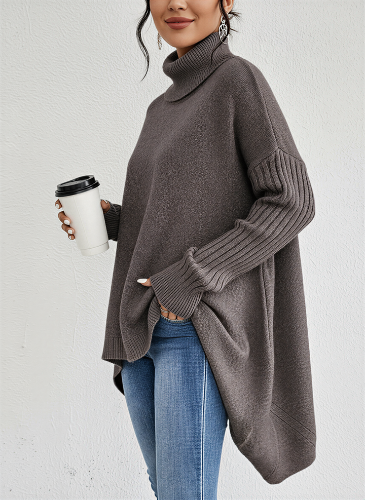 Alice | Women’s Turtleneck Oversized Pocket Sweater