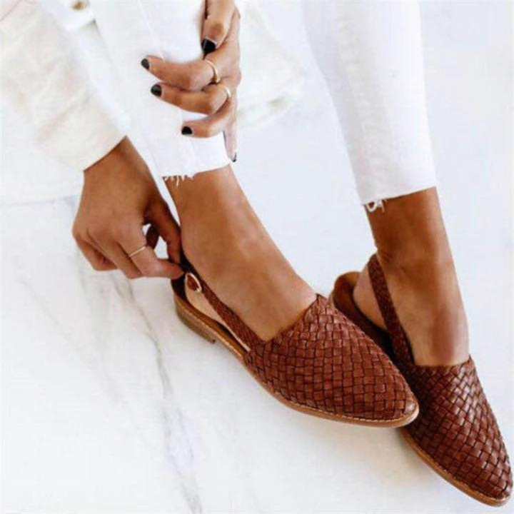 Katie | Women's Slip On Woven Flat Loafers