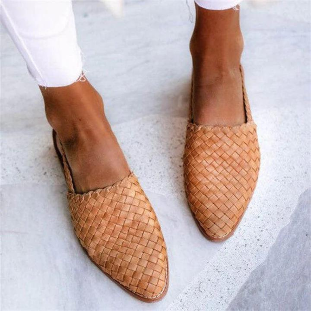 Katie | Women's Slip On Woven Flat Loafers
