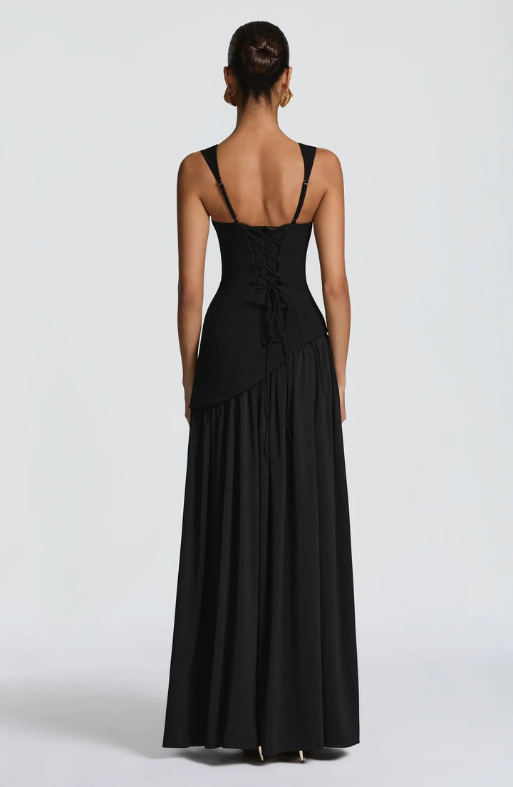 Evelyn | Women's A-Line Sleeveless Fitted-Waist Maxi Dress