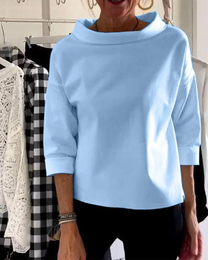 Olivia | Women's Bateau Neck 3/4 Sleeve Relaxed-Fit Top