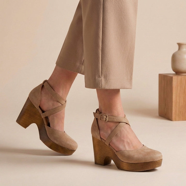 Caroline | Womens Block Heel Strap Platform Heels