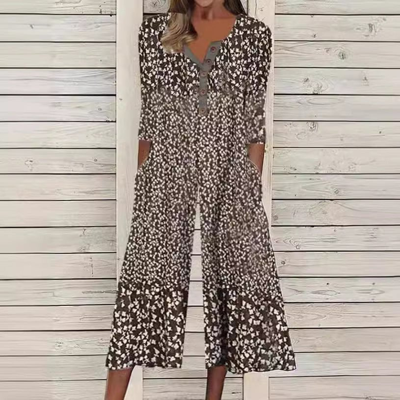 Willow | Women's Cotton Button-Front Short-Sleeve Culotte Jumpsuit
