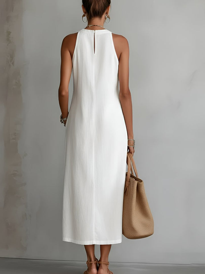 Phoebe | Women's Embroidered Sleeveless Midi Dress