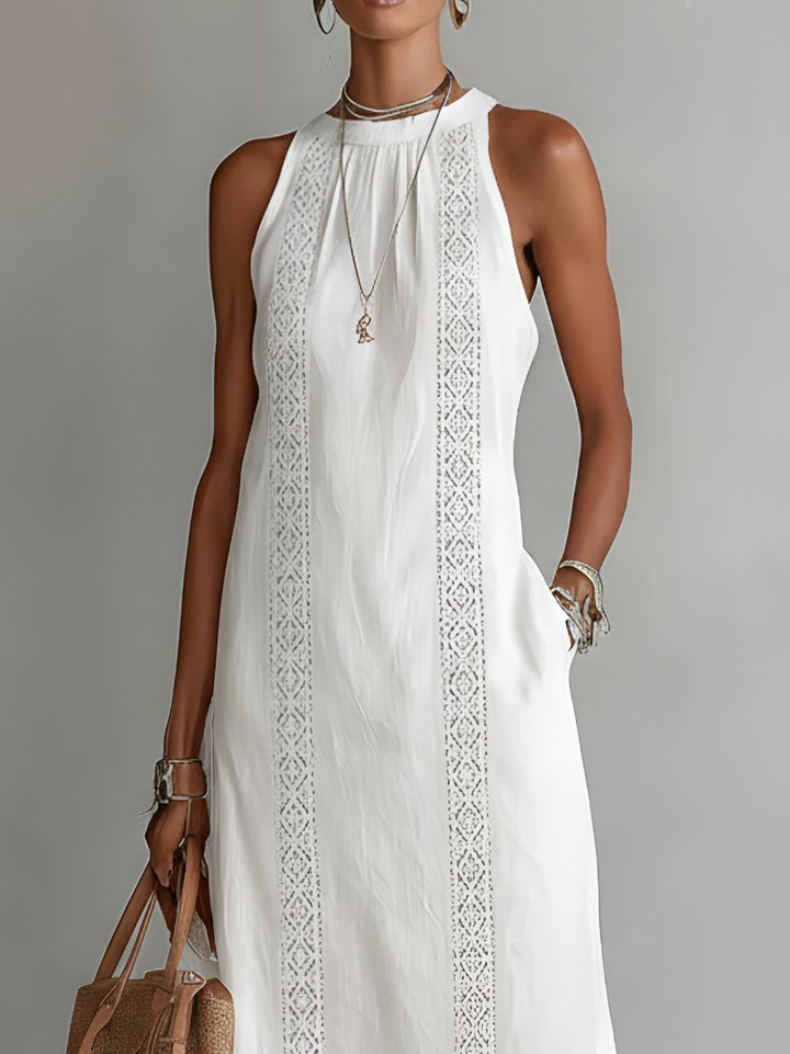 Phoebe | Women's Embroidered Sleeveless Midi Dress