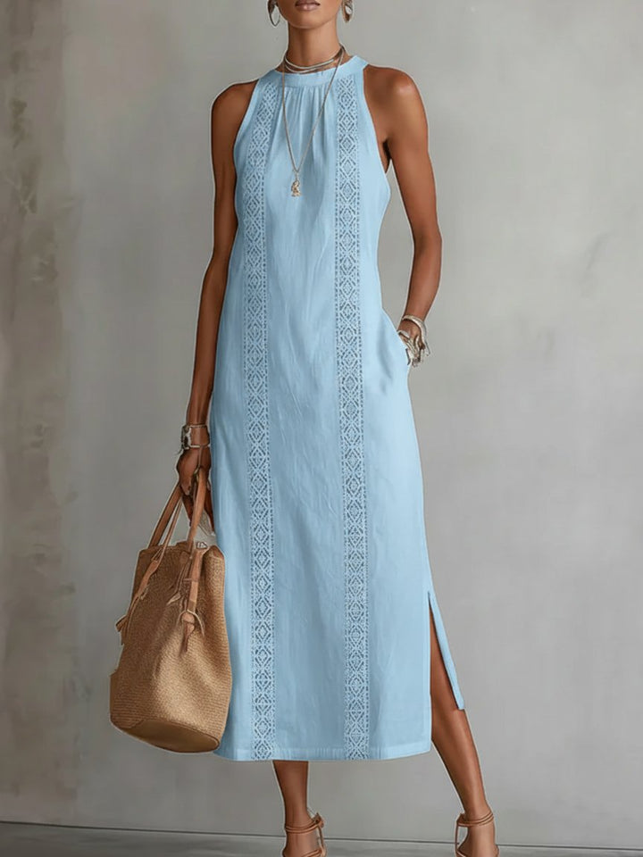 Phoebe | Women's Embroidered Sleeveless Midi Dress