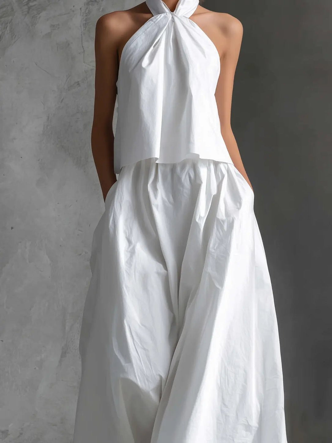Evelyn | Women's Halter Neck Linen Two-Piece Set