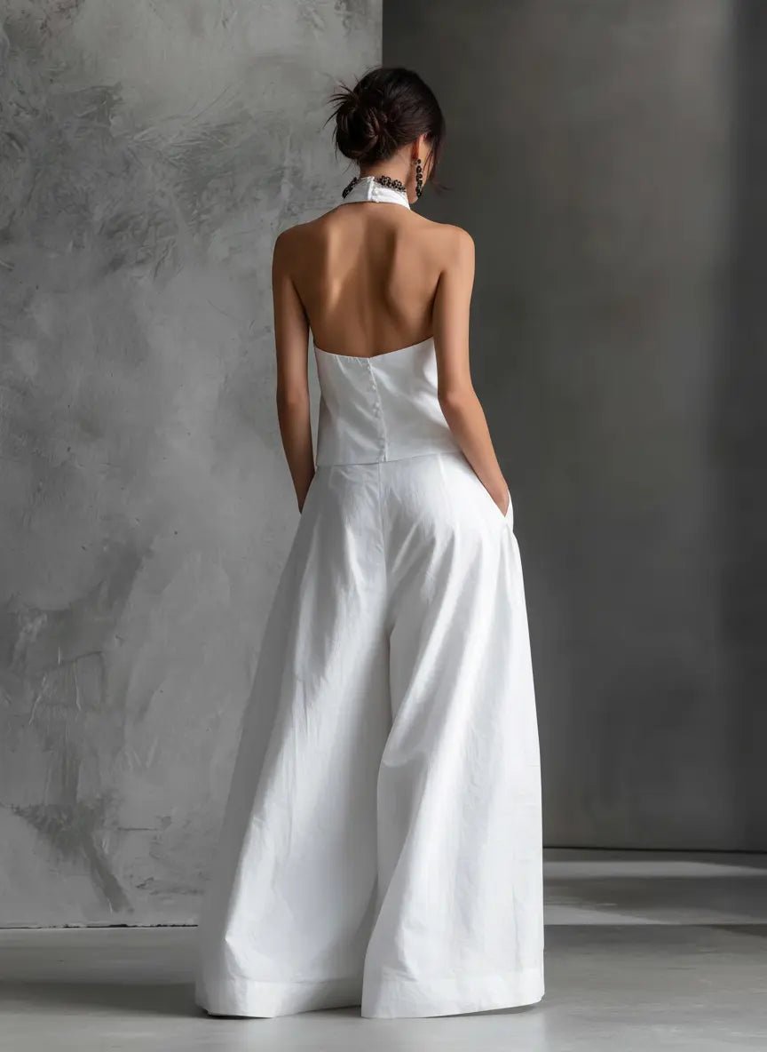 Evelyn | Women's Halter Neck Linen Two-Piece Set