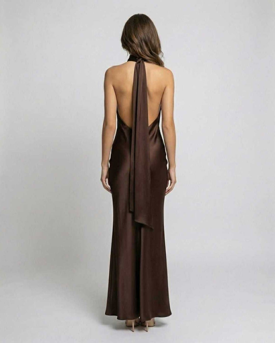 Willow | Women's Halter-Neck Satin Maxi Dress
