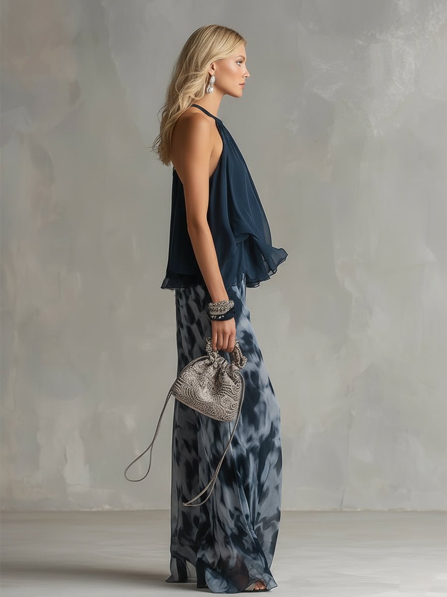 Scarlett | Women's Halter Neck Wide Leg Two Piece Coordinate Set