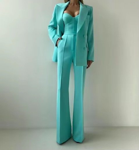 Phoebe | Women's High-Waist Single-Button Three-Piece Blazer Set