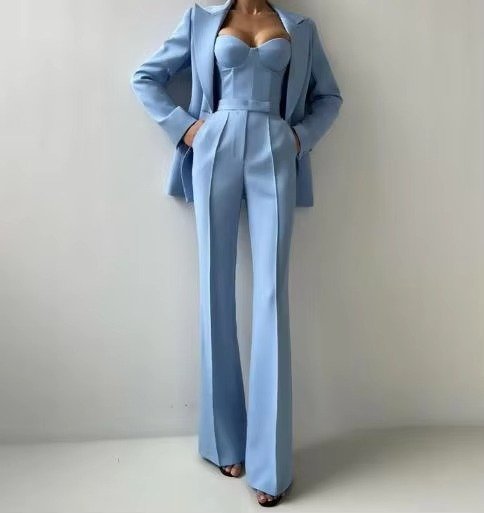 Phoebe | Women's High-Waist Single-Button Three-Piece Blazer Set