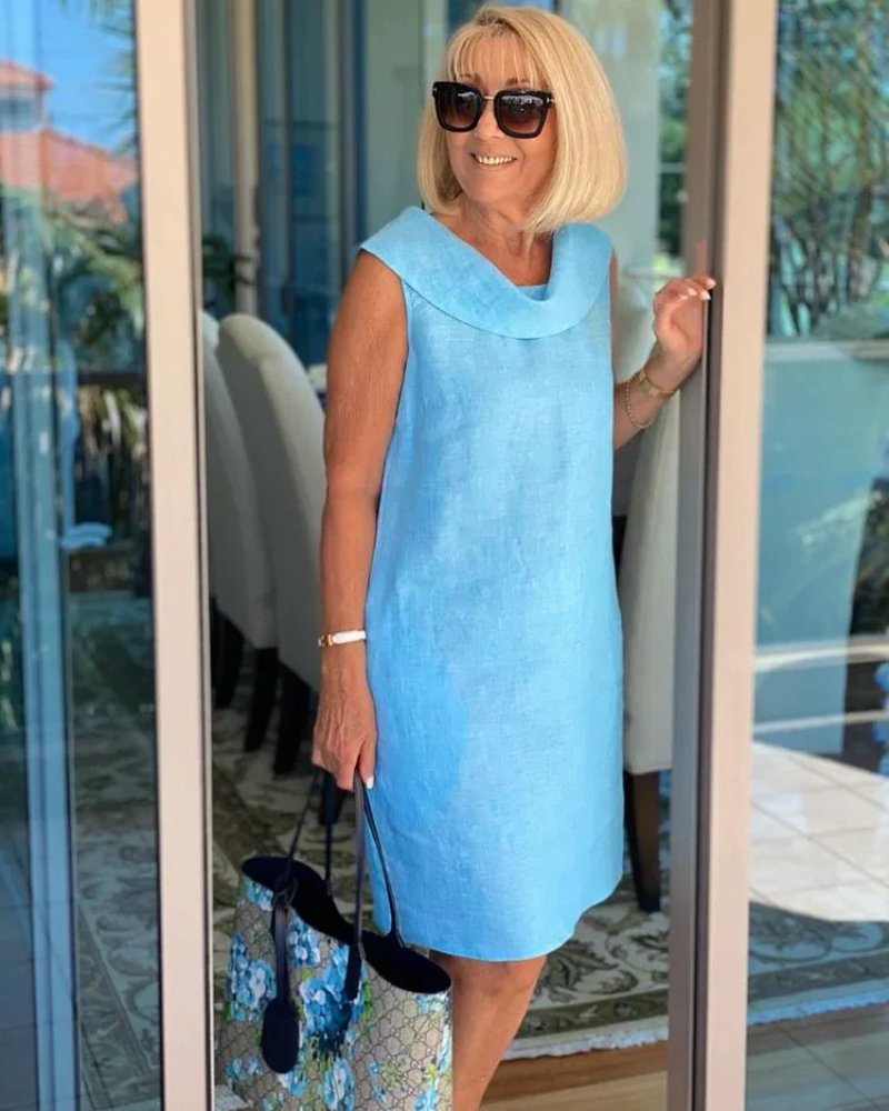 Rosie | Women's Lightweight Sleeveless Wide-Neckline Summer Dress