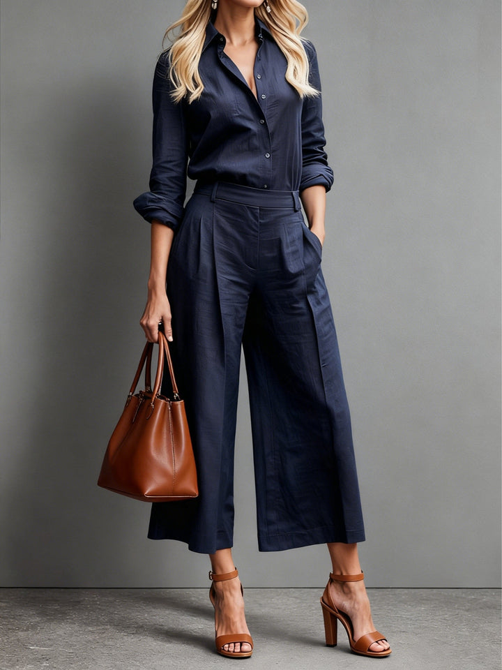 Florence | Women's Linen High-Waist Wide-Leg Two-Piece Co-ord Set
