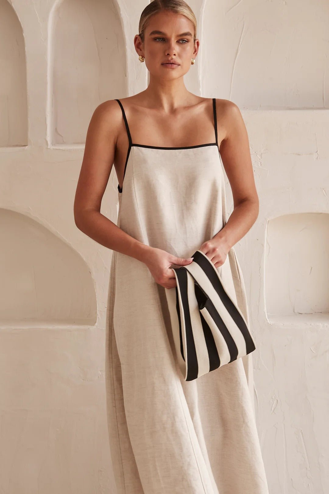 Isla | Women's Relaxed-Fit Linen Maxi Dress with Adjustable Straps