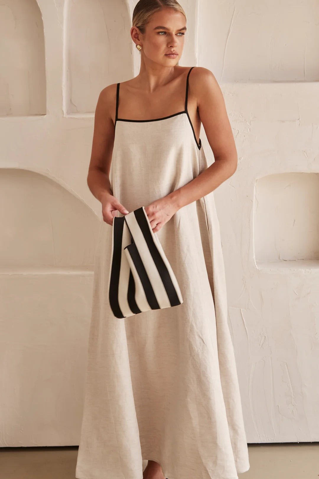 Isla | Women's Relaxed-Fit Linen Maxi Dress with Adjustable Straps