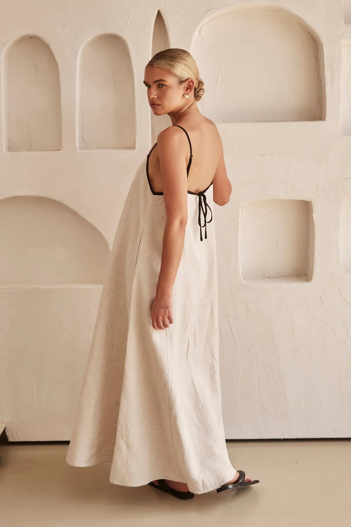 Isla | Women's Relaxed-Fit Linen Maxi Dress with Adjustable Straps