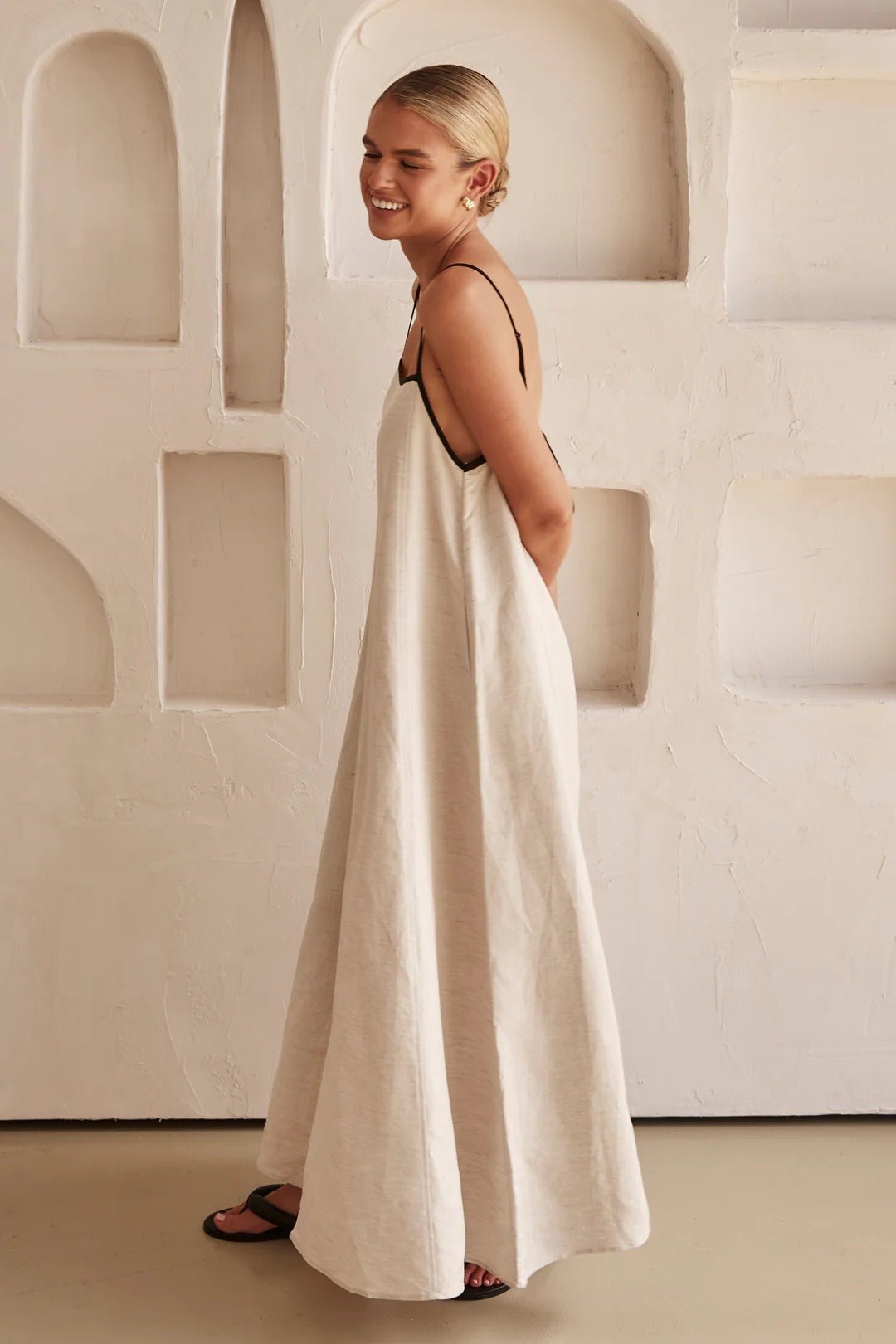 Isla | Women's Relaxed-Fit Linen Maxi Dress with Adjustable Straps