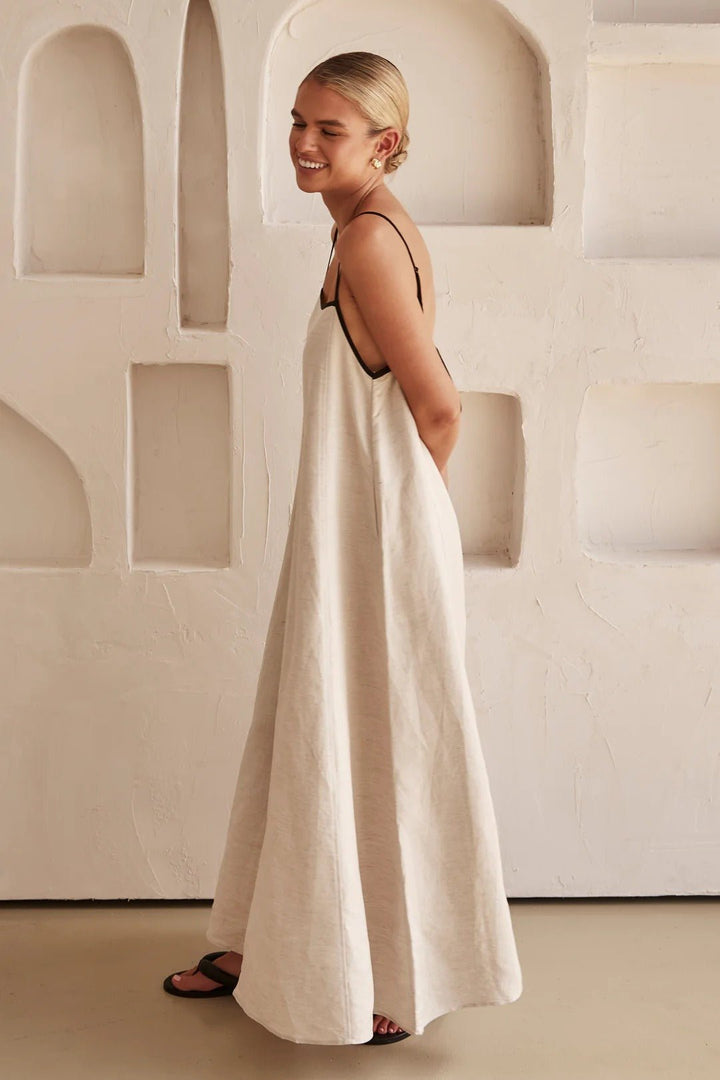 Isla | Women's Relaxed-Fit Linen Maxi Dress with Adjustable Straps