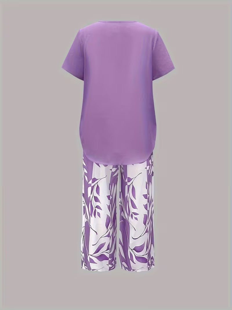 Scarlett | Women's Relaxed Leaf Print Two Piece Coordinated Set