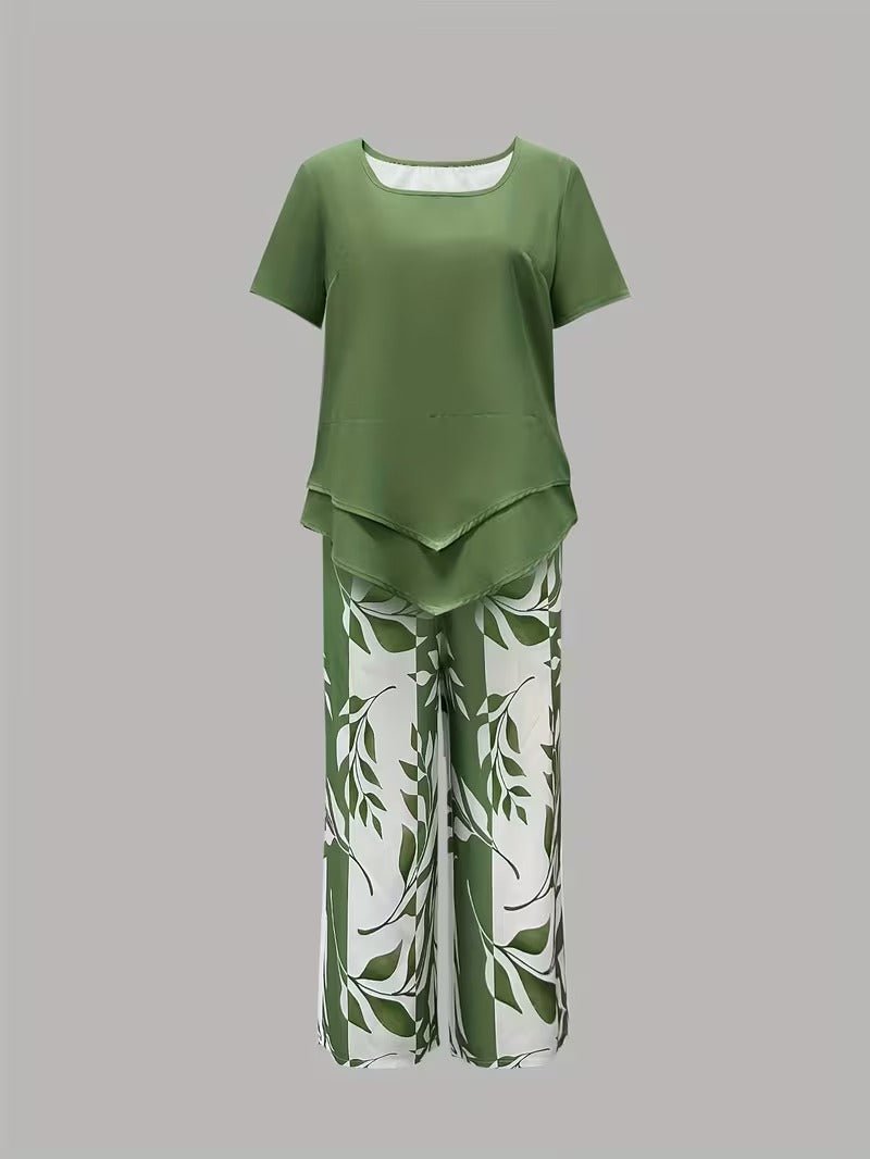 Scarlett | Women's Relaxed Leaf Print Two Piece Coordinated Set