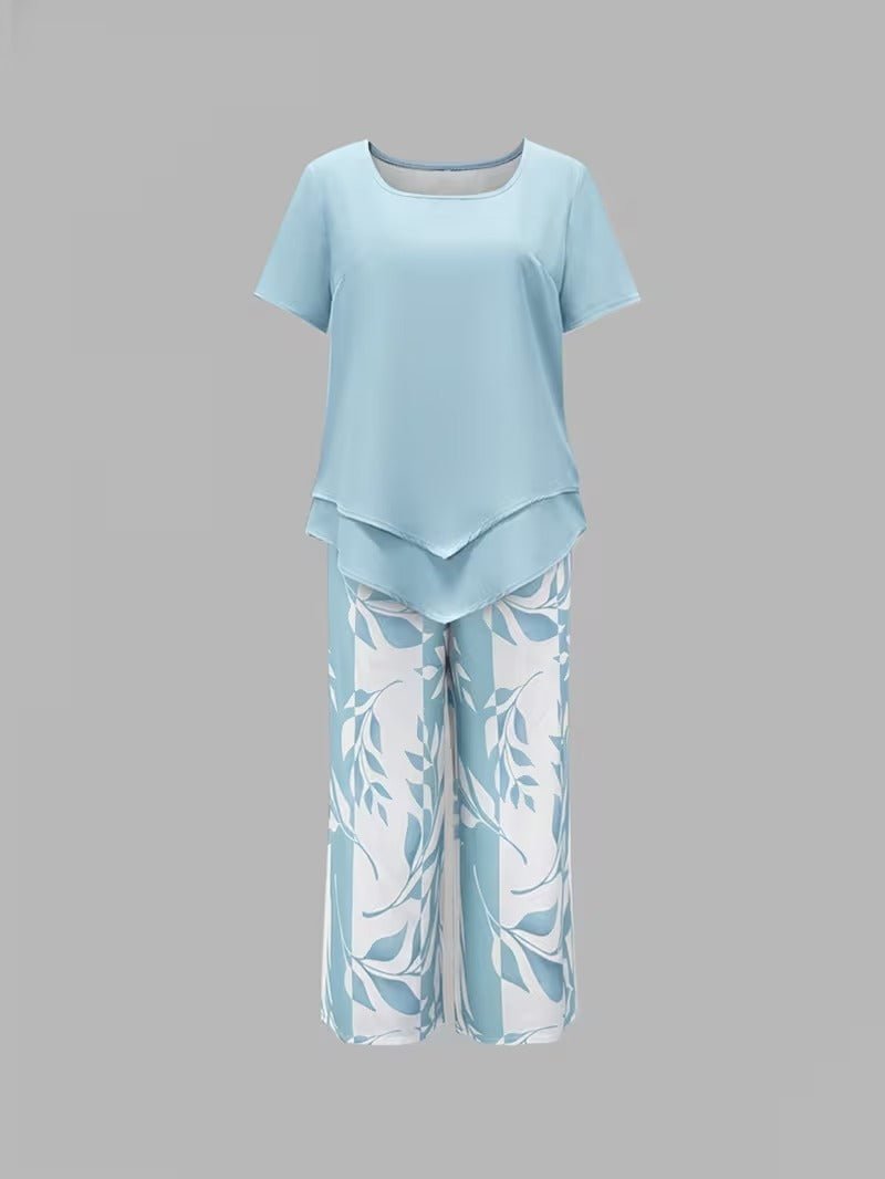 Scarlett | Women's Relaxed Leaf Print Two Piece Coordinated Set