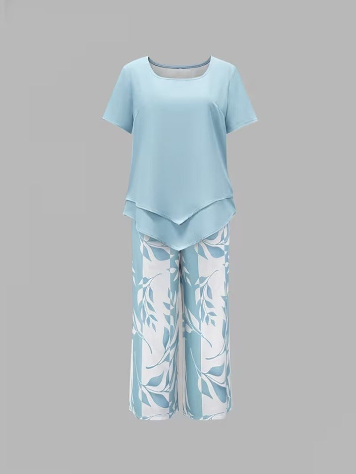 Scarlett | Women's Relaxed Leaf Print Two Piece Coordinated Set