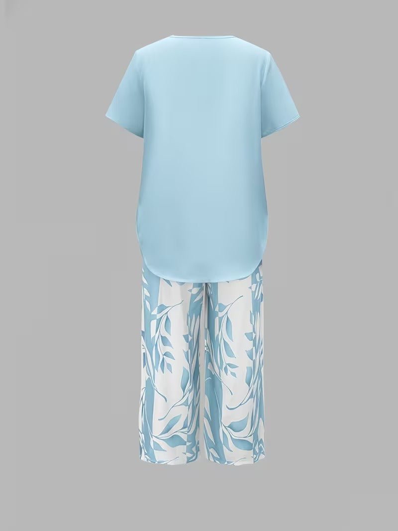 Scarlett | Women's Relaxed Leaf Print Two Piece Coordinated Set