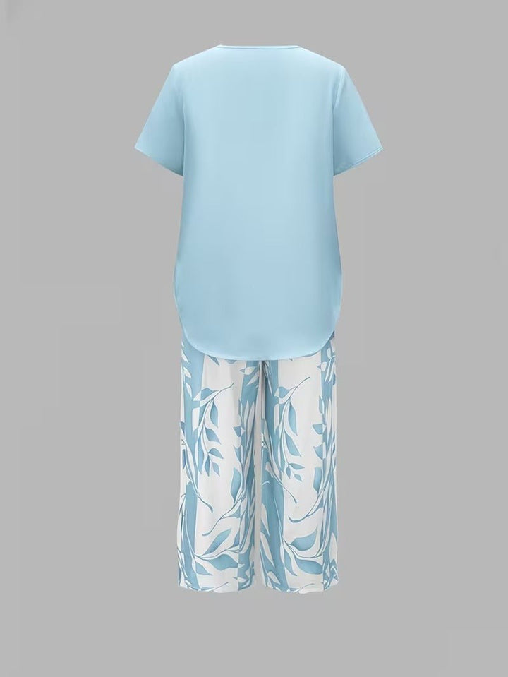 Scarlett | Women's Relaxed Leaf Print Two Piece Coordinated Set