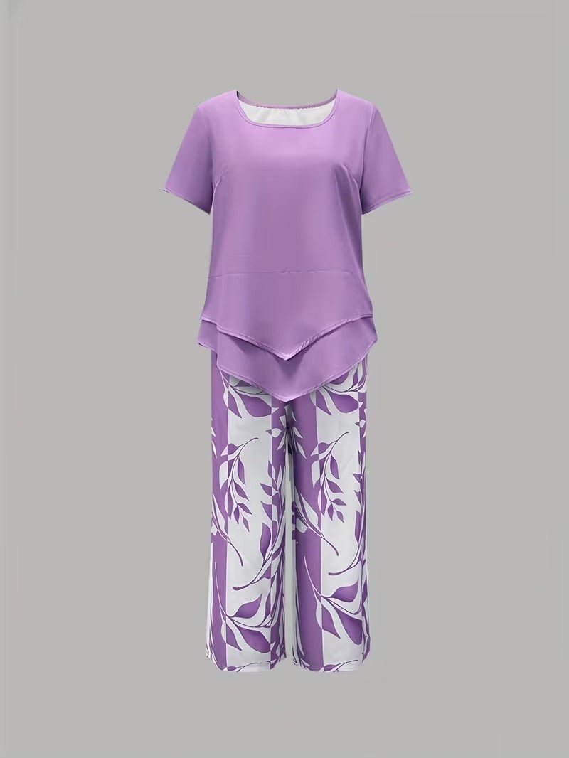 Scarlett | Women's Relaxed Leaf Print Two Piece Coordinated Set