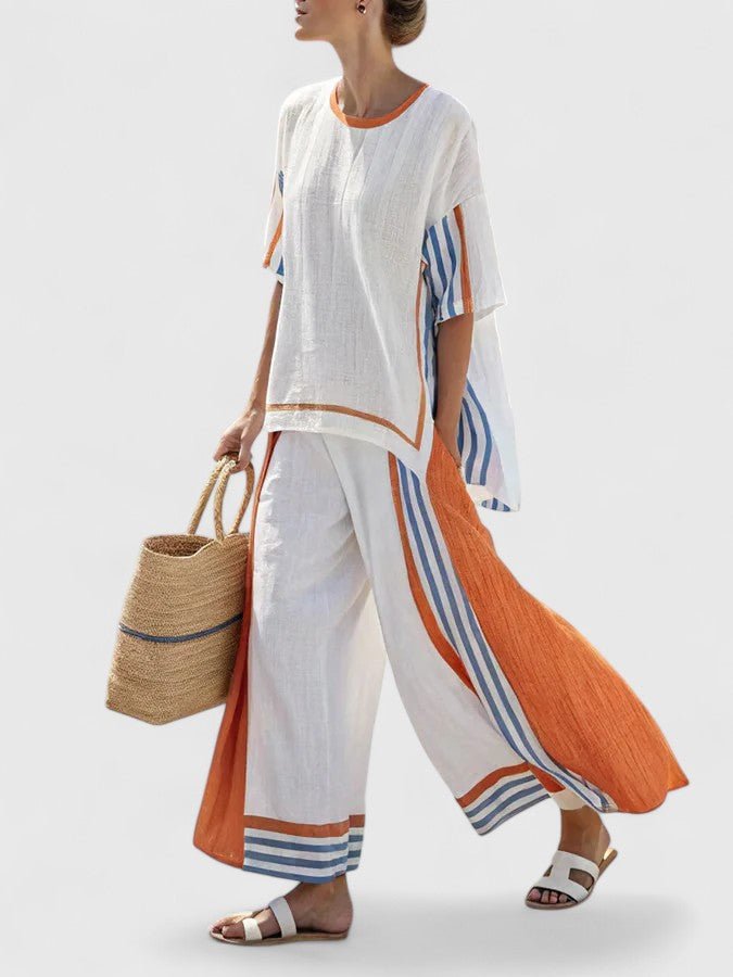 Lily | Women's Relaxed Linen-Mix Wide-Leg Two-Piece Co-Ord Set