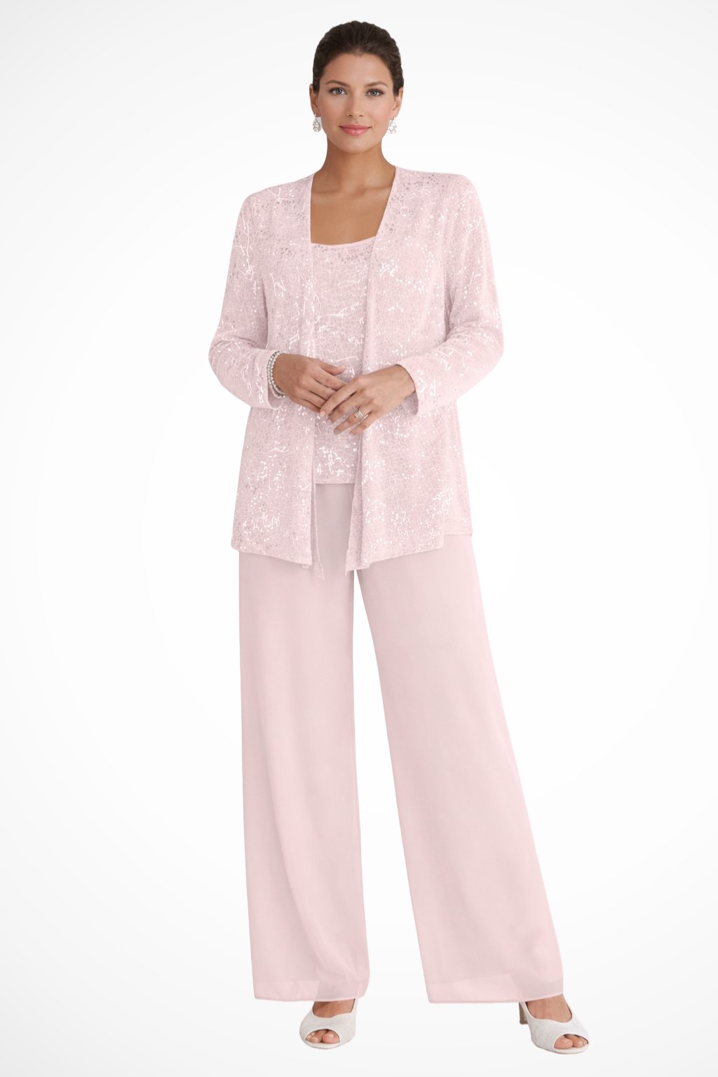 Isla | Women's Sequined Wide-Leg Three-Piece Occasion Set