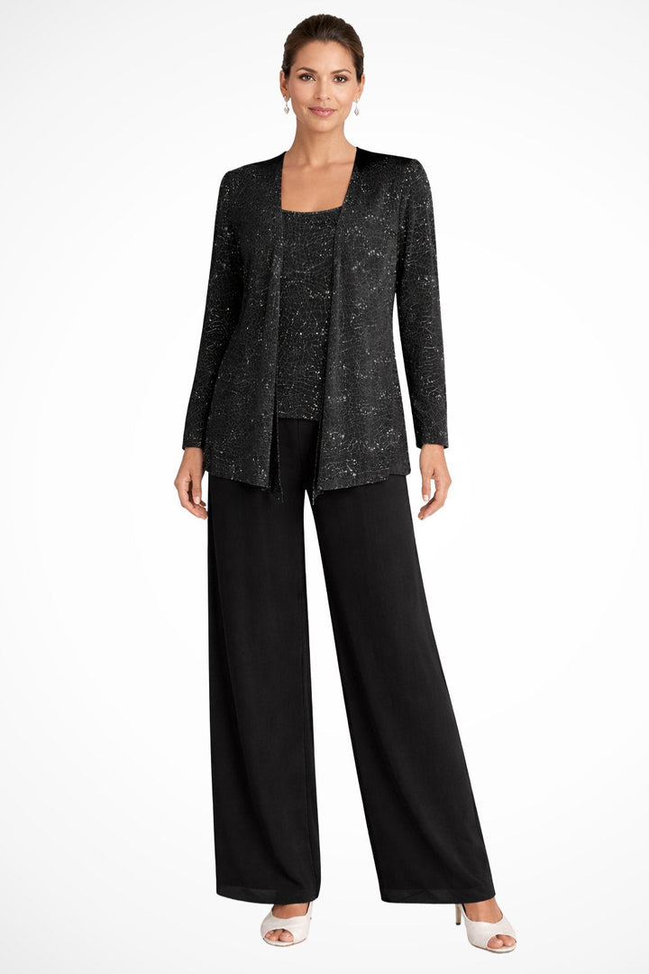 Isla | Women's Sequined Wide-Leg Three-Piece Occasion Set