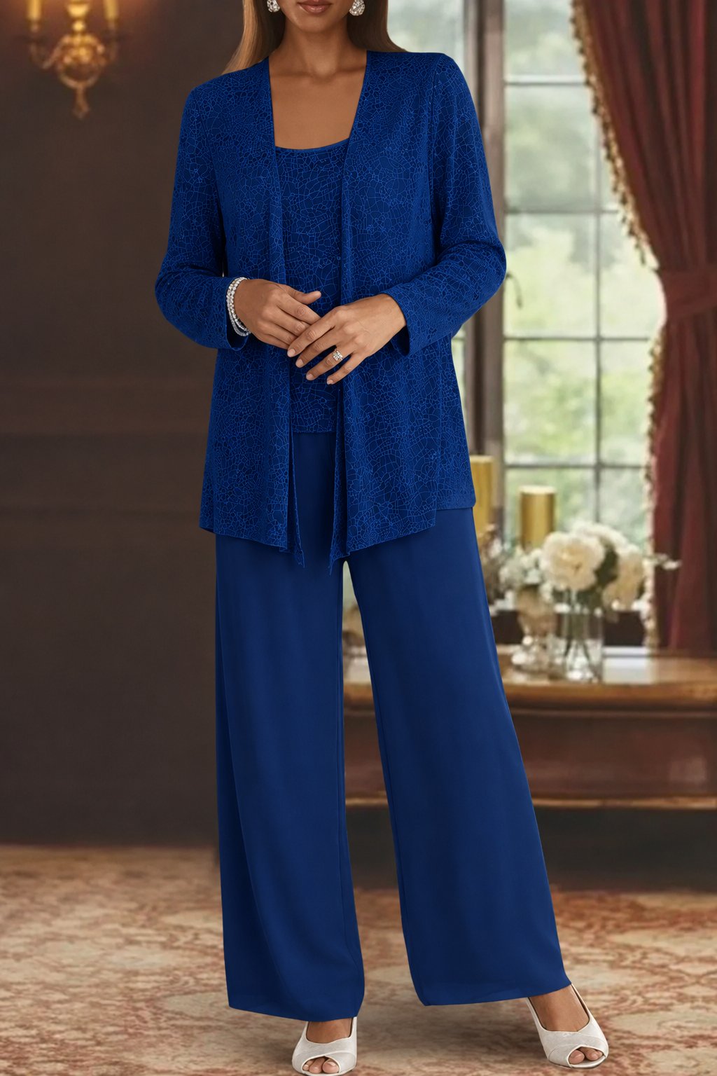 Isla | Women's Sequined Wide-Leg Three-Piece Occasion Set