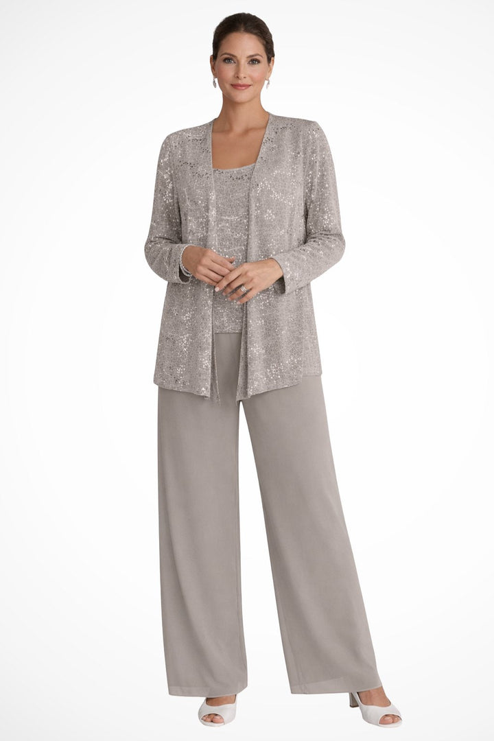 Isla | Women's Sequined Wide-Leg Three-Piece Occasion Set