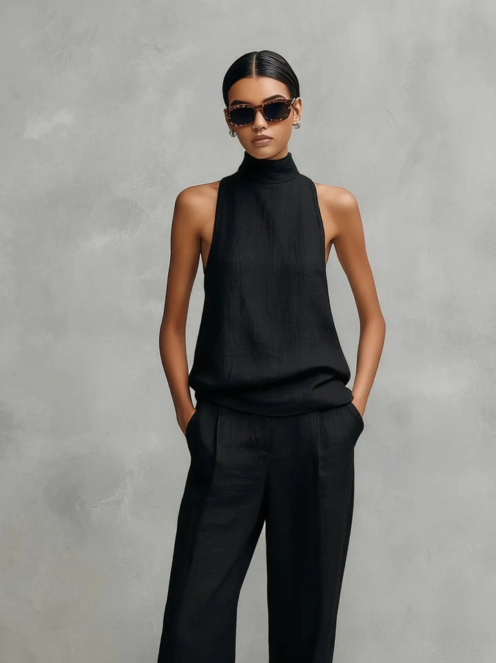 Isla | Women's Sleeveless Cotton-Linen Two-Piece Set