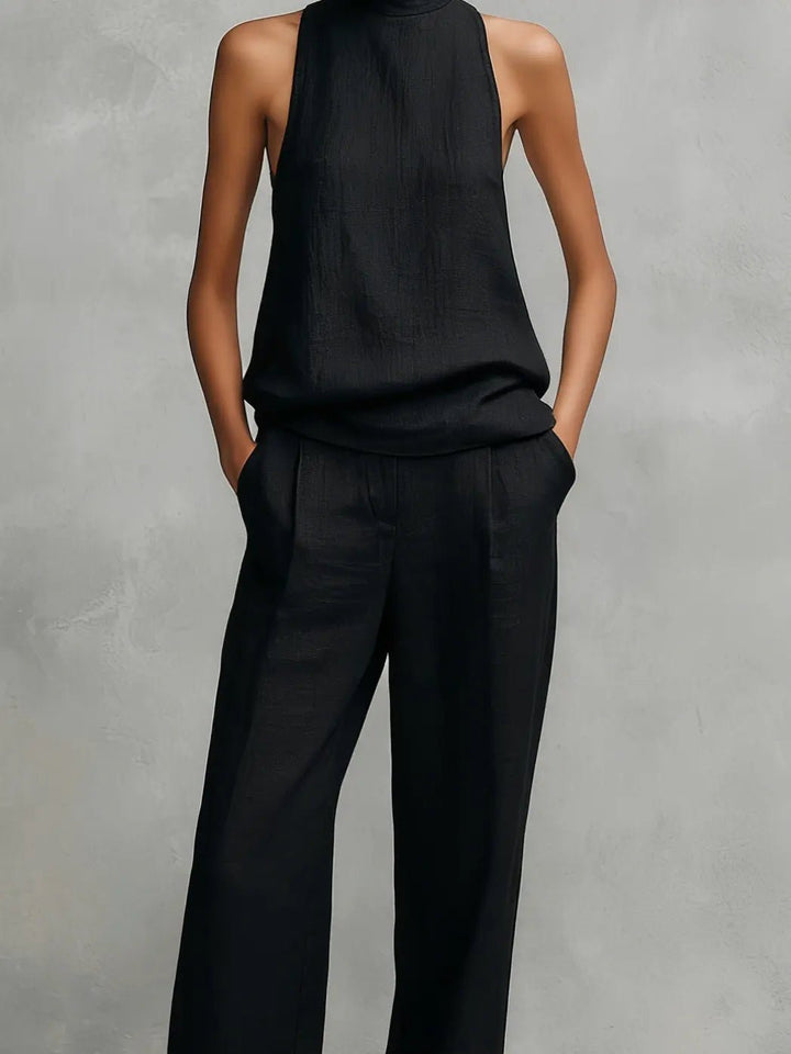 Isla | Women's Sleeveless Cotton-Linen Two-Piece Set