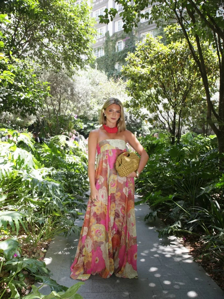 Ivy | Women's Strapless Floral Maxi Wedding Guest Dress